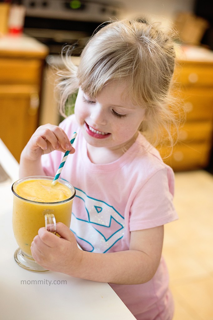 Perfect for a warm summer day, this mango banana smoothie is sure to hit the spot! 
