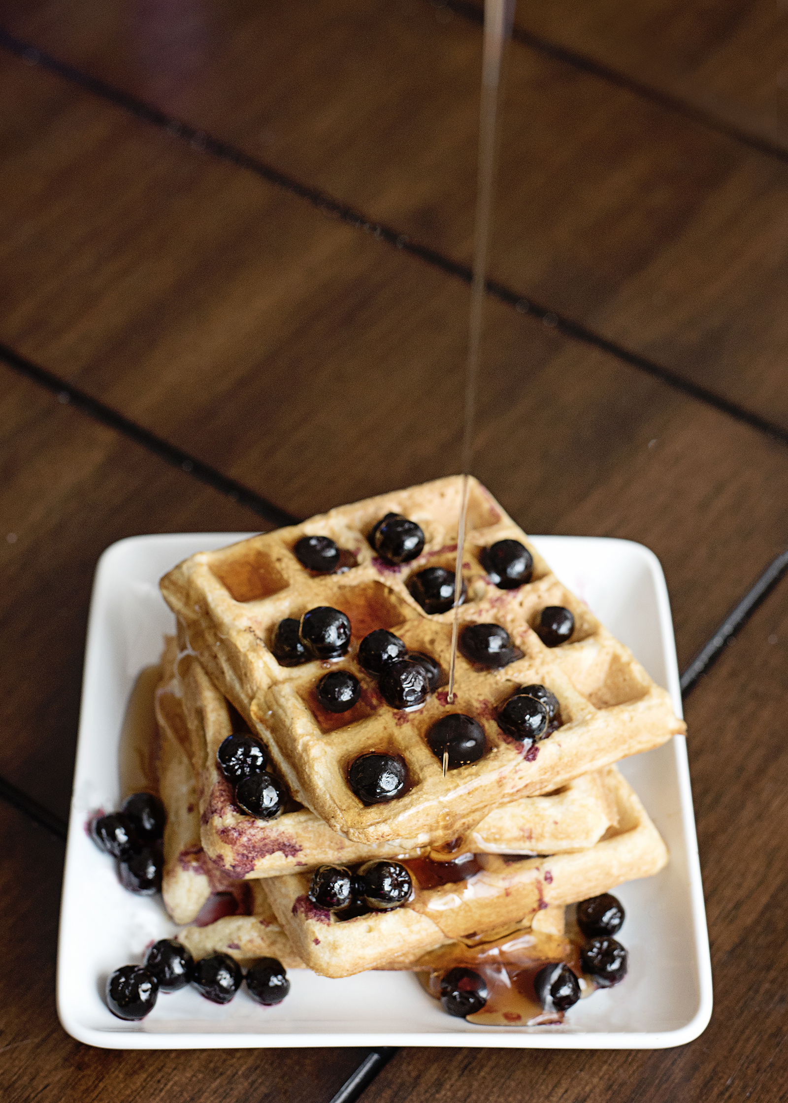 Pre-Workout Protein Waffles Boosted with Frozen Aroniaberries
