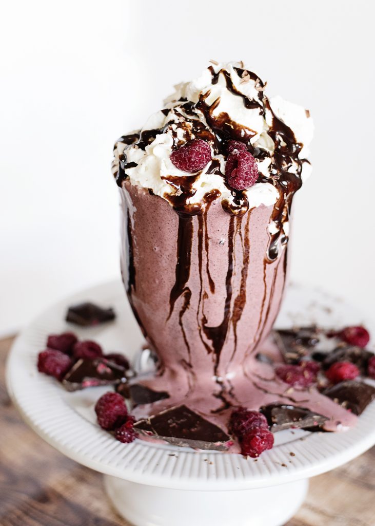 Chocolate Raspberry Protein Smoothie