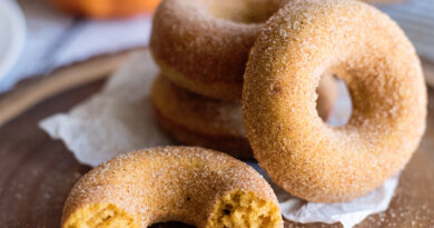 Baked Cinnamon Sugar Pumpkin Spice Donuts